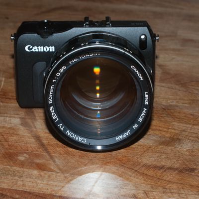 Canon 50mm f/0.95 TV lens on EOS-M